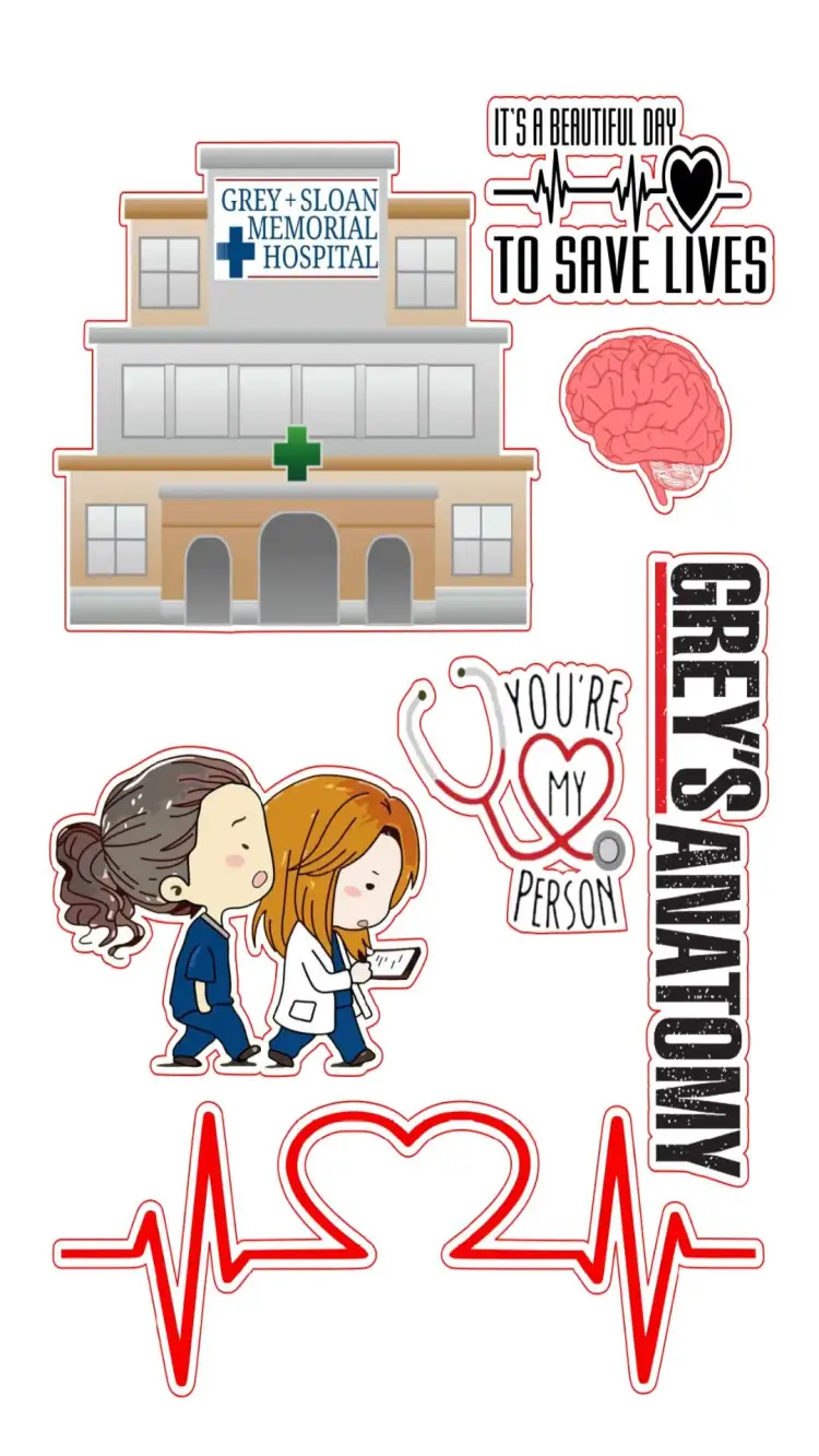 Invitation Grey's Anatomy Colorful Cake Topper – Cake topper theme colorful, modern, themed, vibrant, fun