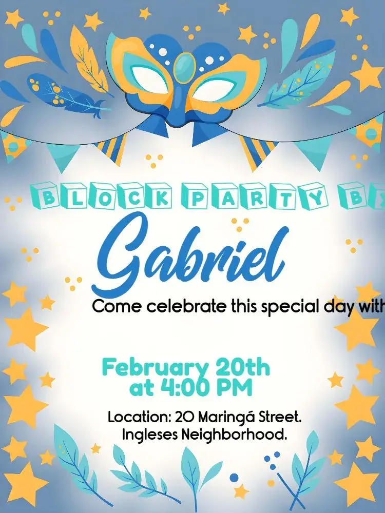 Carnival Block Party invitation