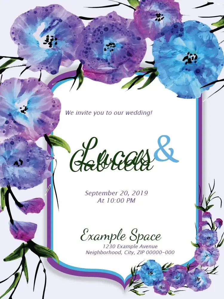 Lilac Floral Wedding invitation