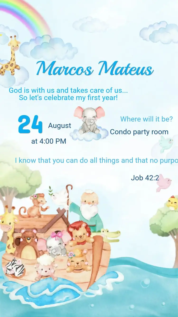 Birthday Invitation NOAH'S ARK