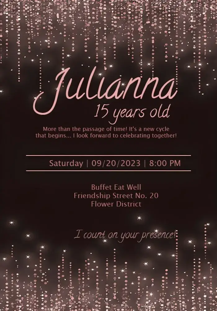 15th Blue Anniversary invitation