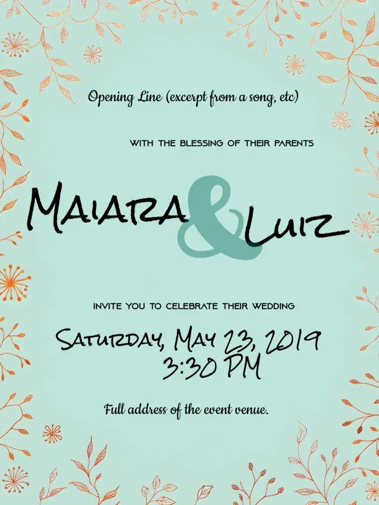 Green Floral Wedding invitation