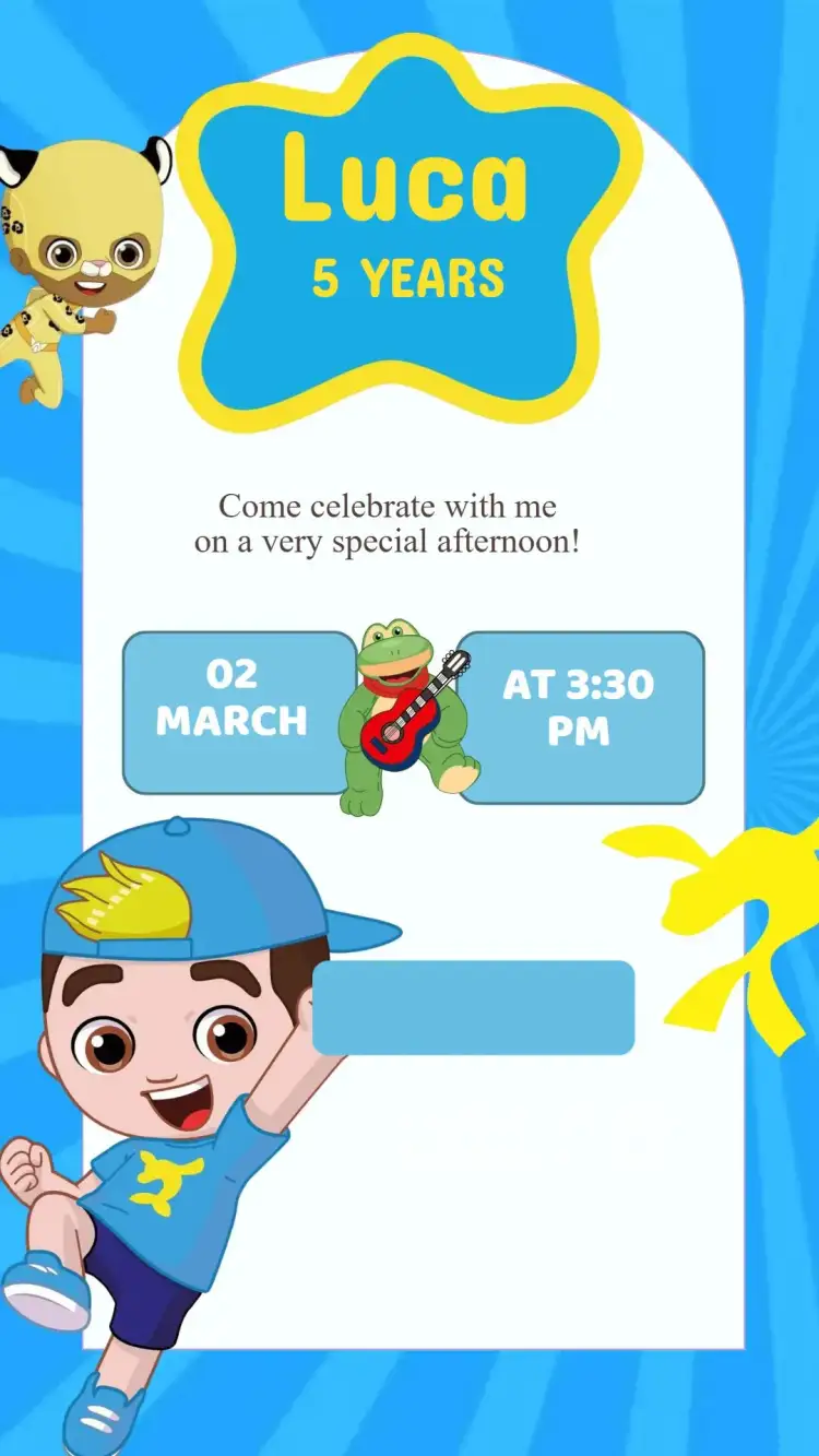 Invitation Lucas Neto's Birthday Invitation – Kids' Birthday Party theme colorful, fun, youthful, modern, childlike illustrations