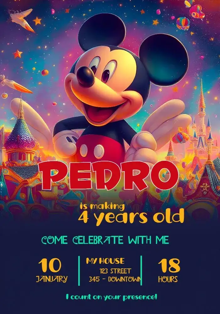 Mickey Mouse Kids invitation
