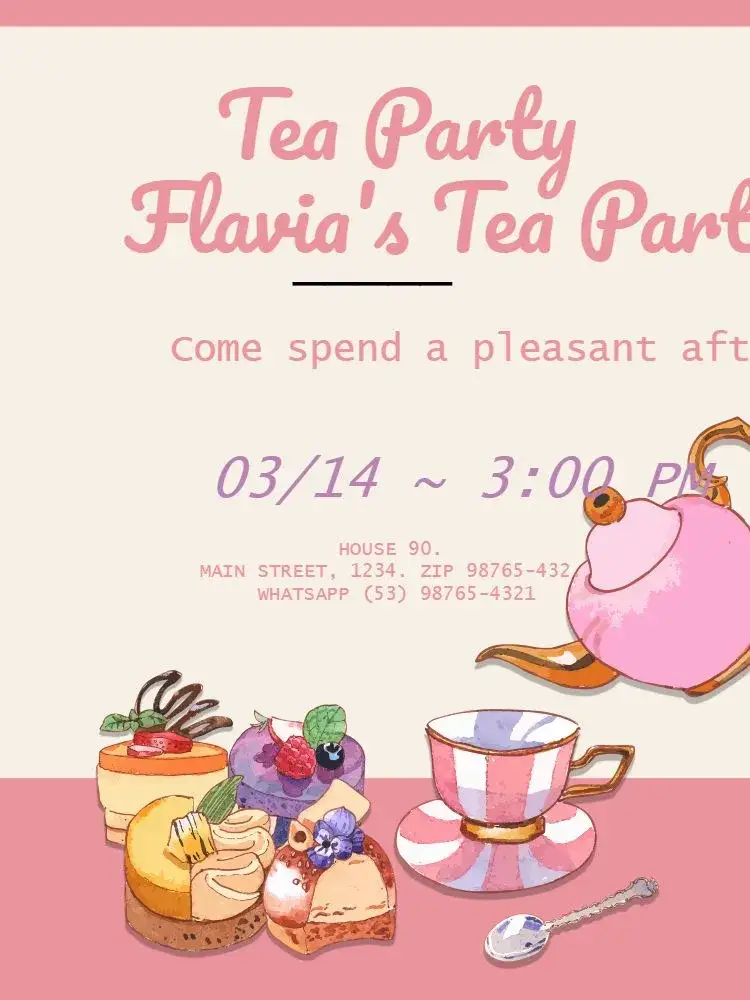 Invitation Delicate Pink Tea Party – Diaper Shower theme delicate, pink, beige, watercolor, soft, modern