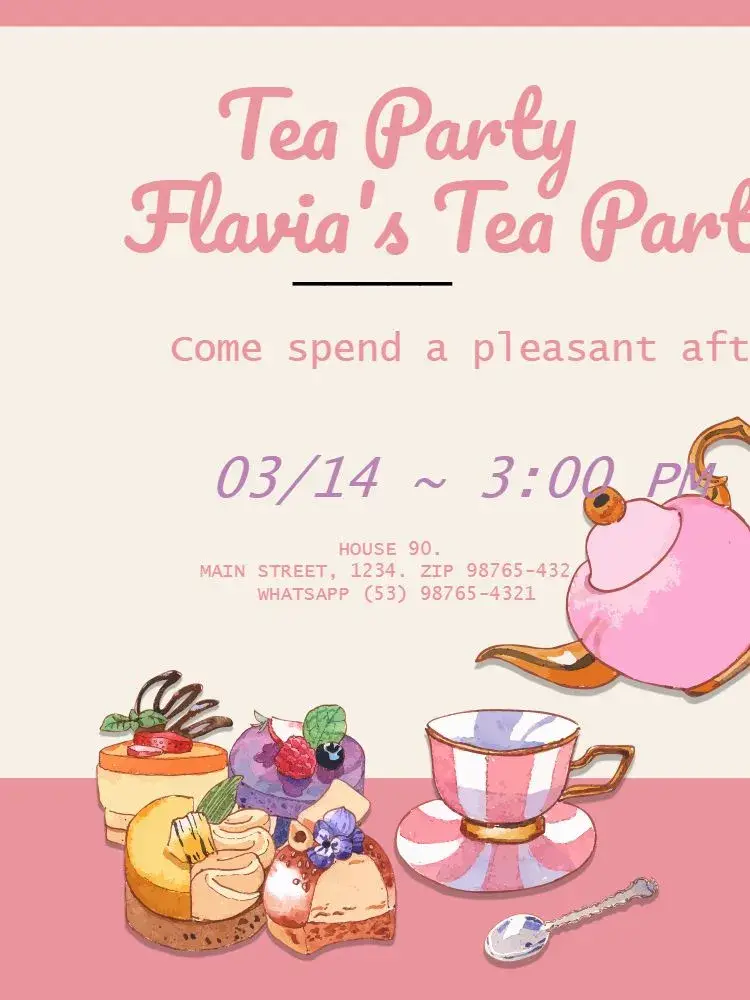 Delicate Pink Tea Party invitation