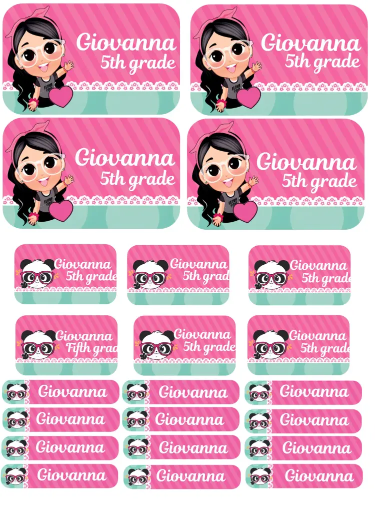 Luluca School Labels invitation
