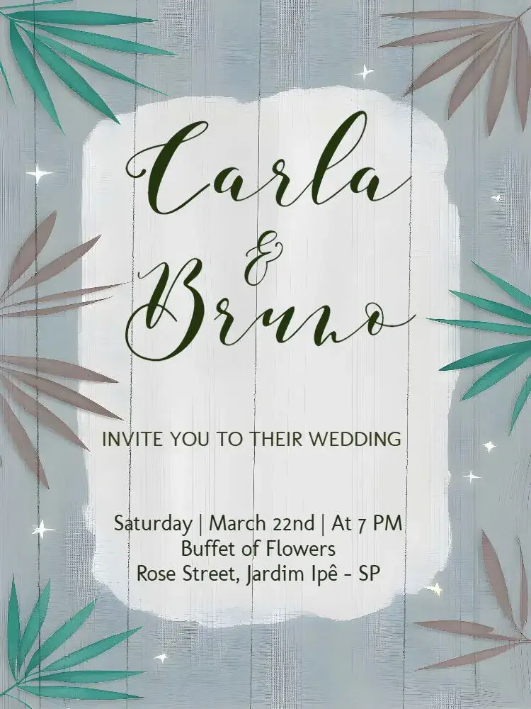 Green Foliage Wedding invitation