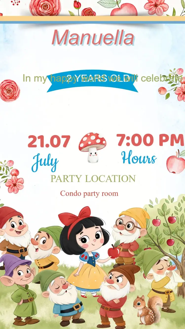 Snow White Birthday Invitation