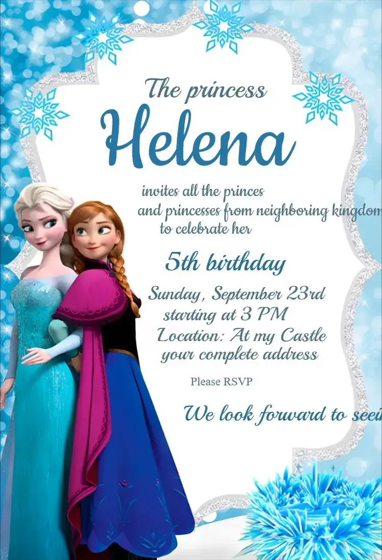 Invite Frozen 10 editable and customizable