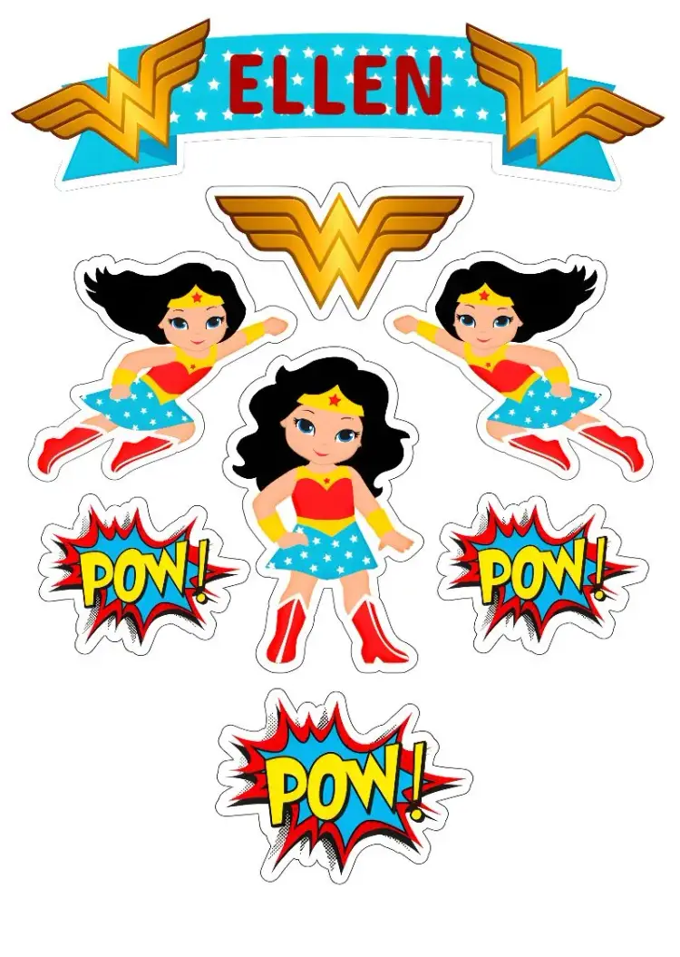Wonder Woman Cake Topper invitation