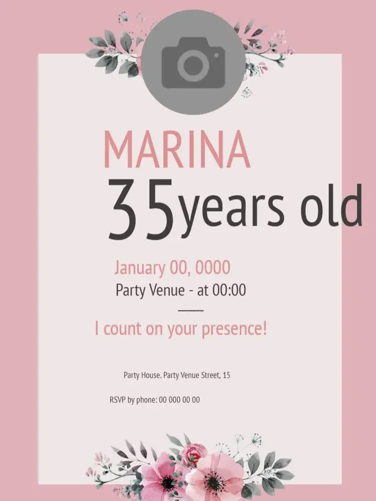 35 Years With Debutante Photo invitation
