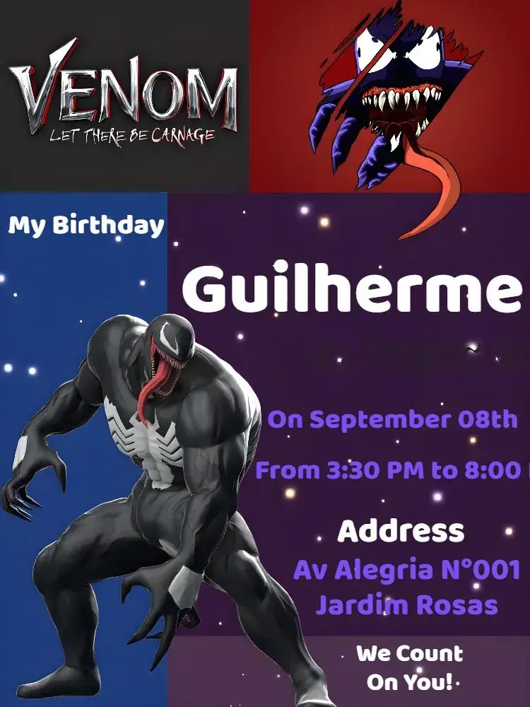 Invite White Venom editable and customizable