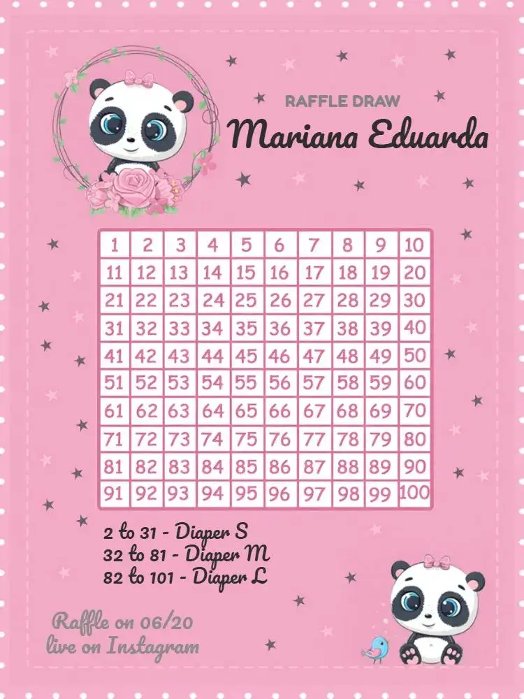 Gray Panda Tea Raffle invitation