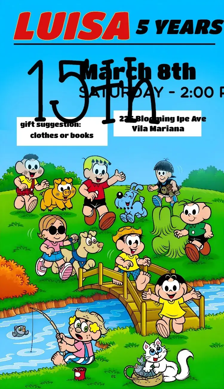 Turma Da Mônica Comic Book invitation