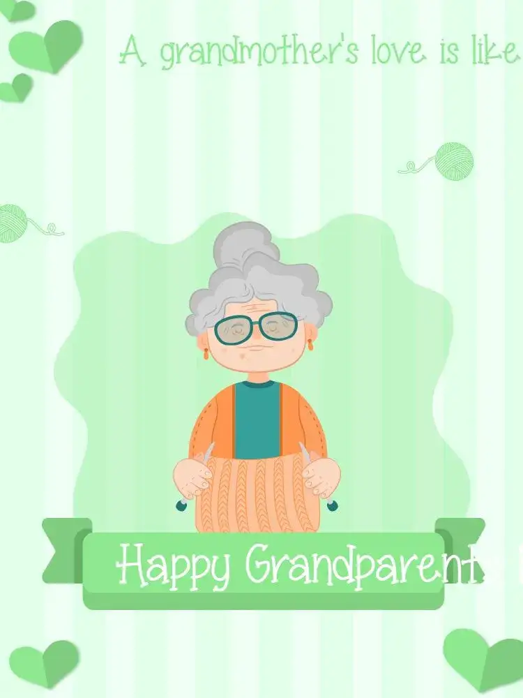 Invitation Personalized Grandmother's Day Card – Card theme green, loving, tradition, handcrafted, affectionate, modern