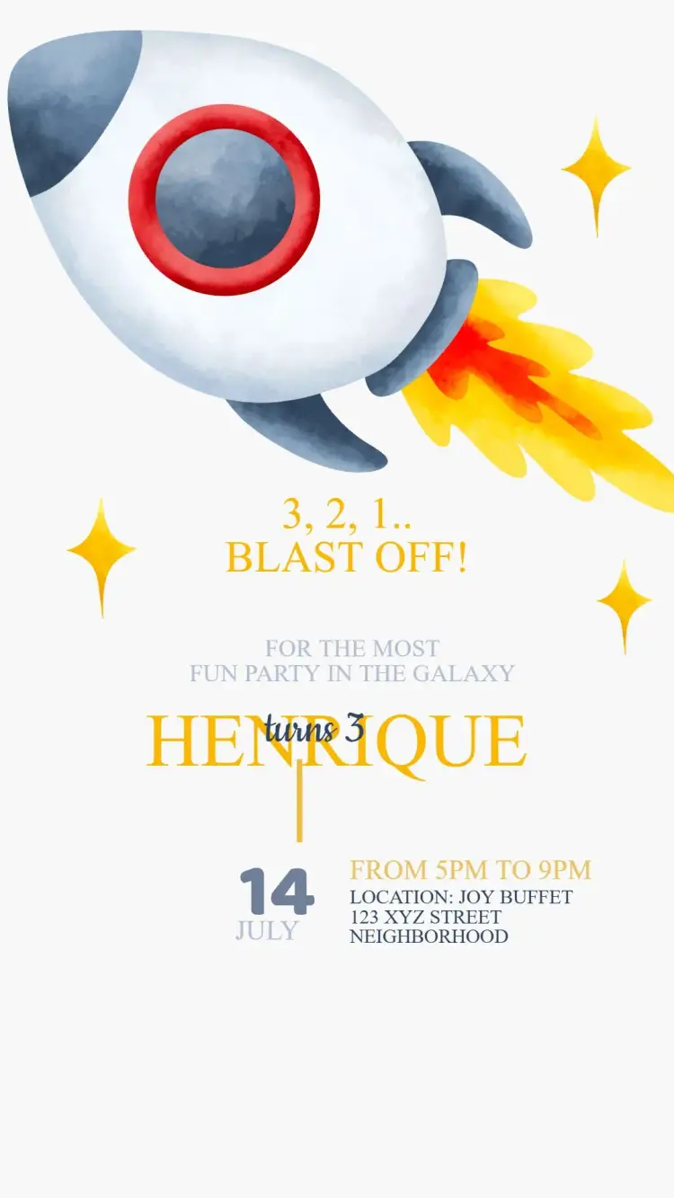 Astronaut Birthday Invitation