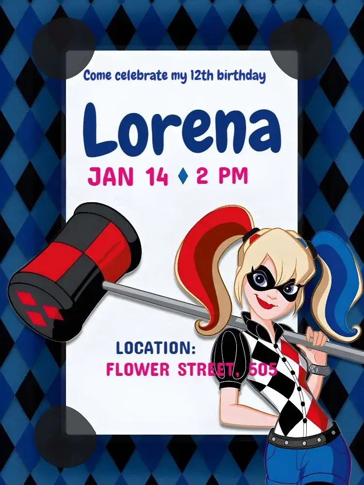 Harley Quinn invitation