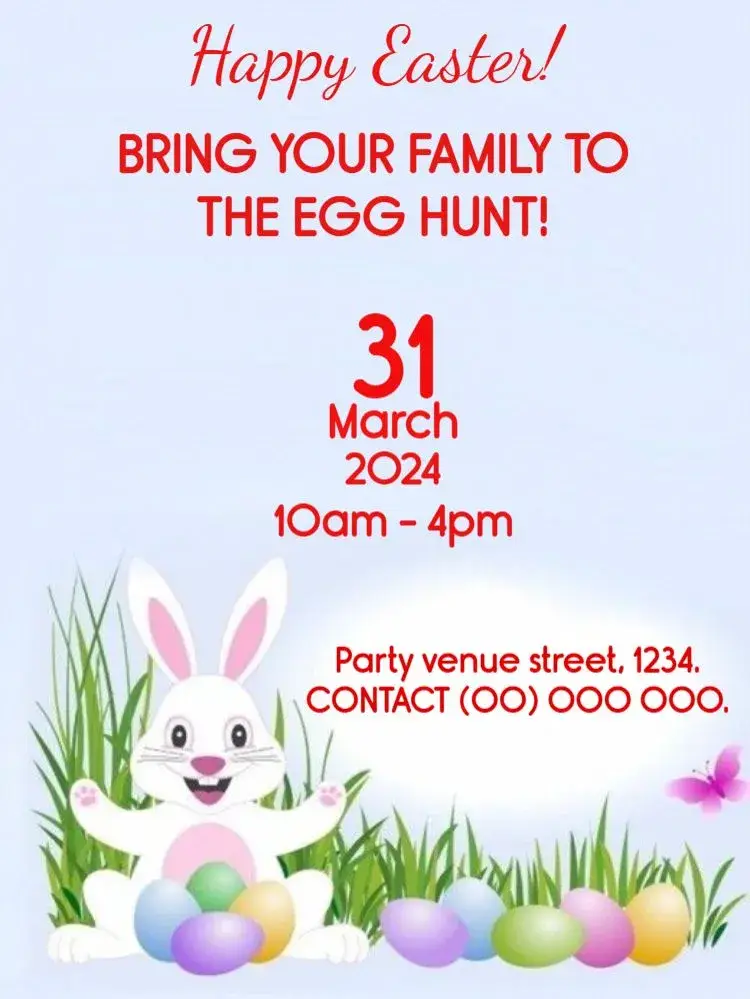 Páscoa For Friends Bunny Edit Hunt invitation