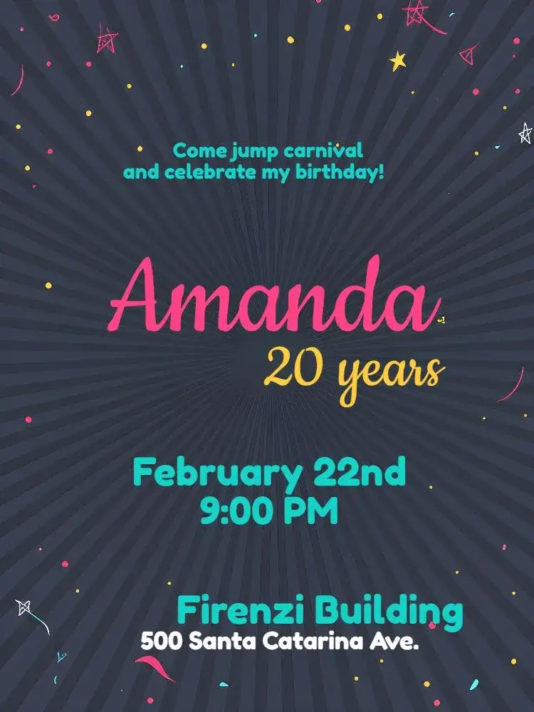 Invitation Carnival Block Party Fervo – Commemorative Dates theme colorful, fun, festive, tropical, vibrant, relaxed