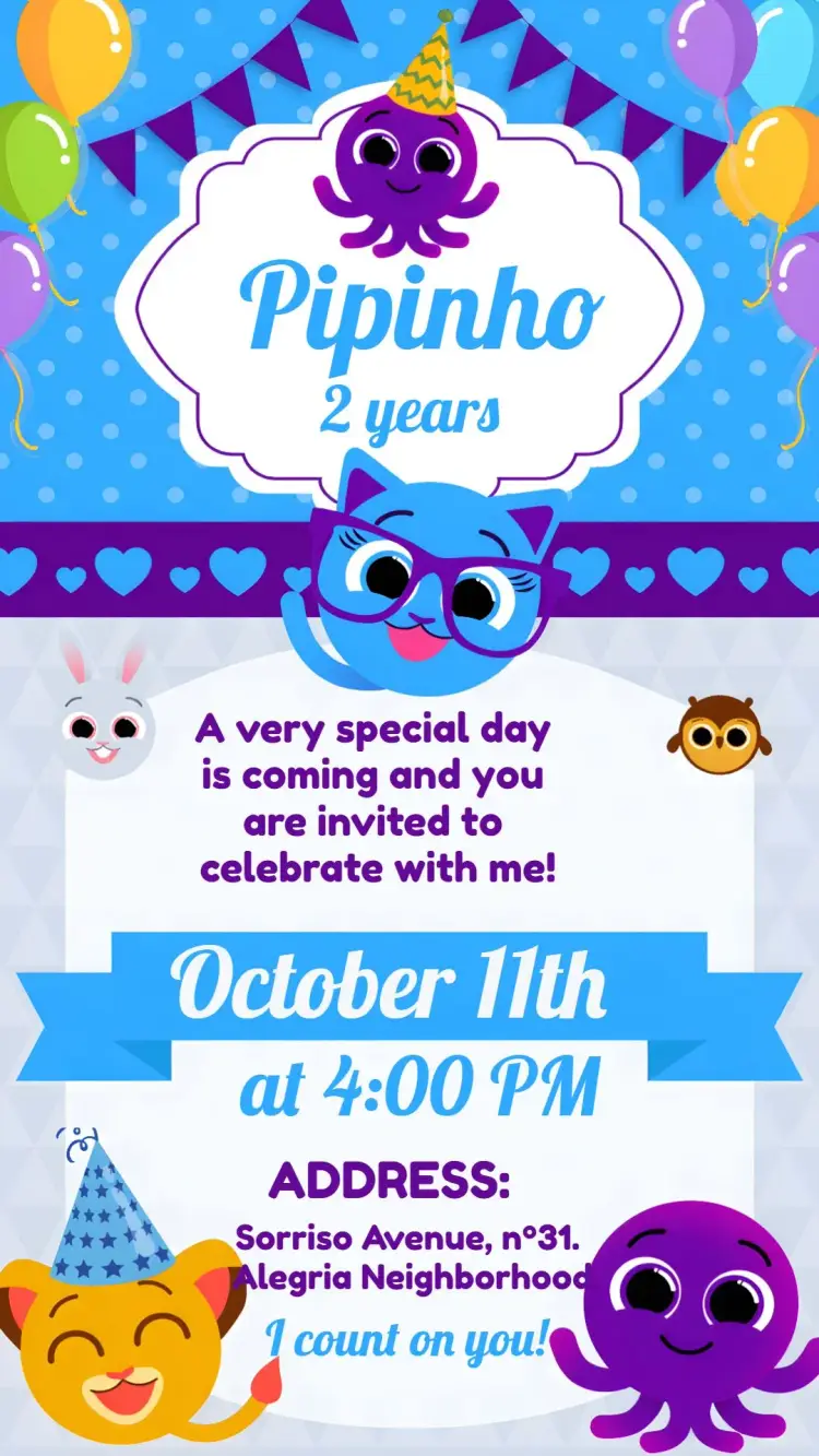 Fluffycakes Pipi invitation