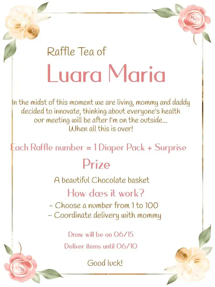 Invitation Floral Diaper Raffle Tea Party – Raffle Tea theme floral, delicate, pink, green, golden, modern