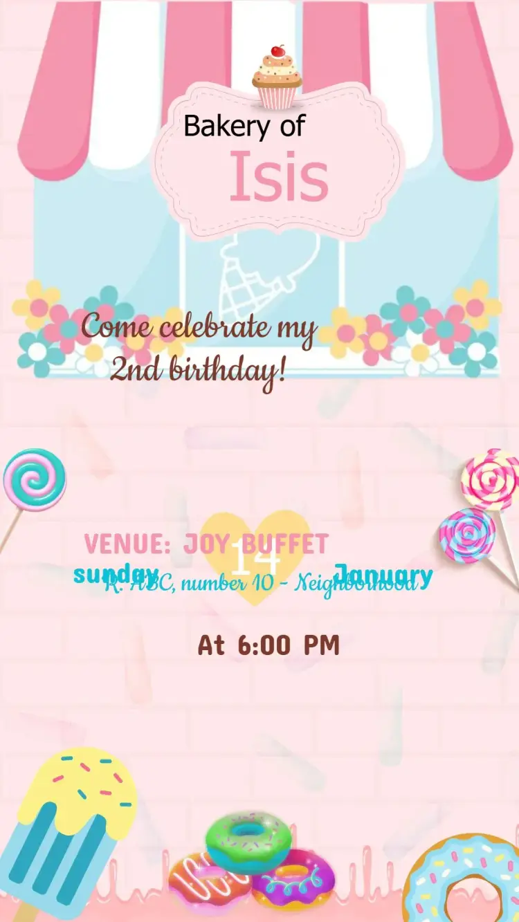 Birthday Invitation Bakery