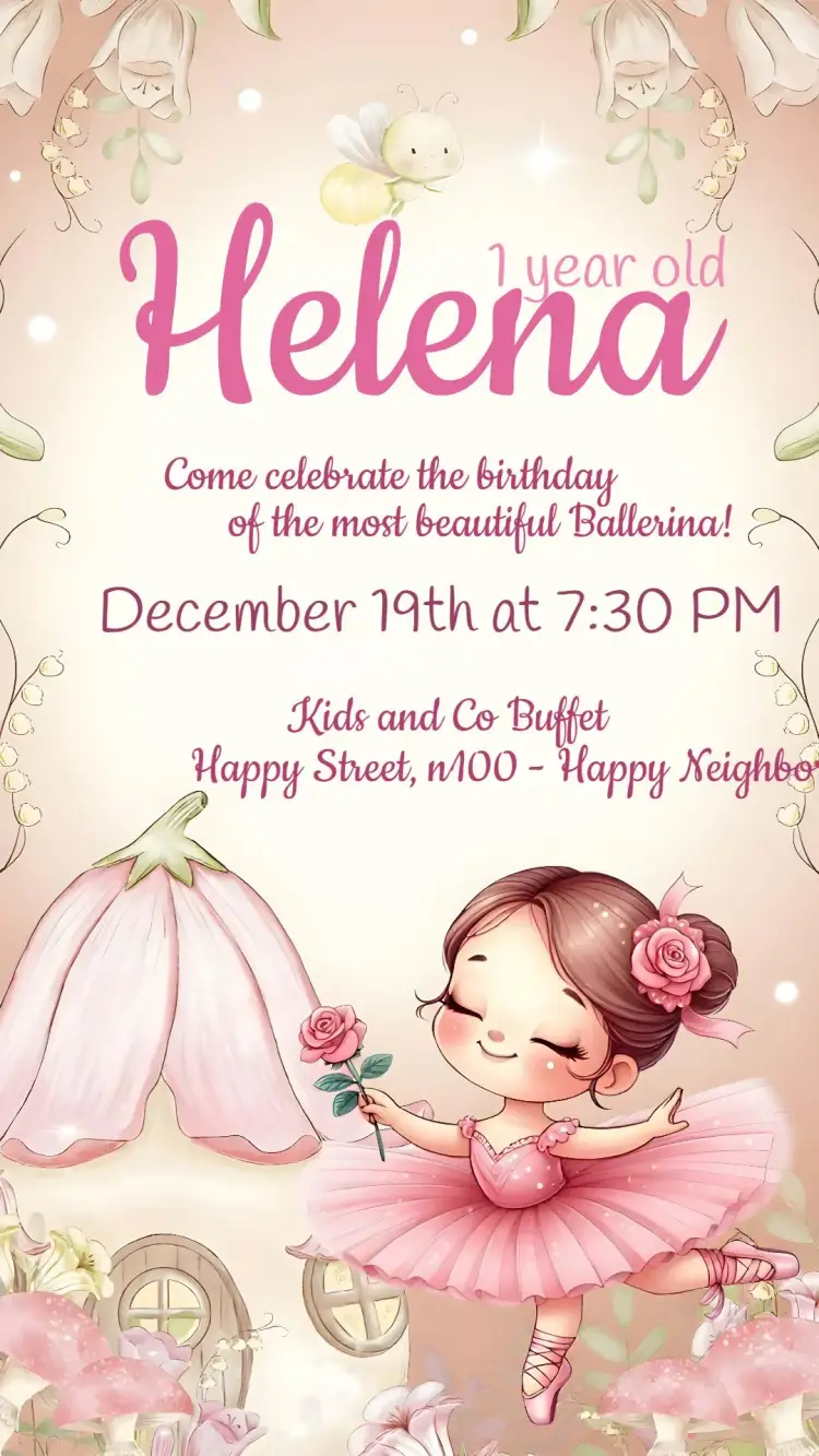 Pink Ballerina invitation
