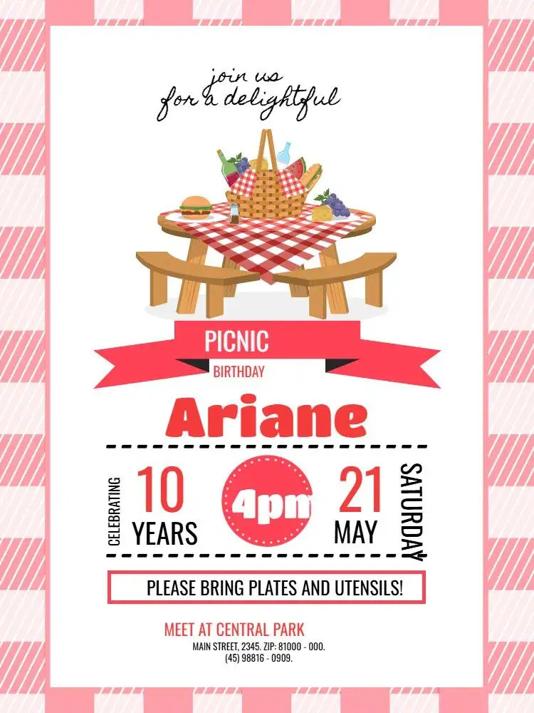 Red Picnic invitation