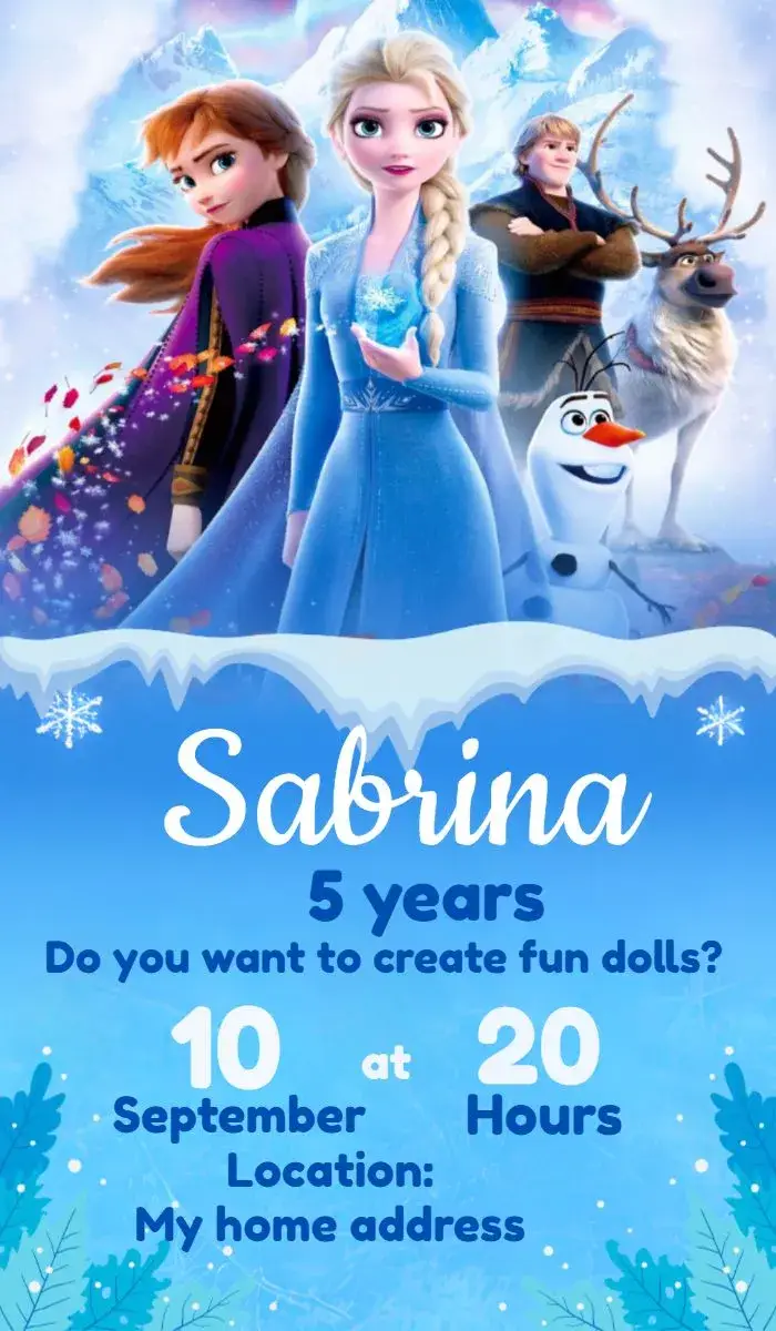 Frozen Sven invitation