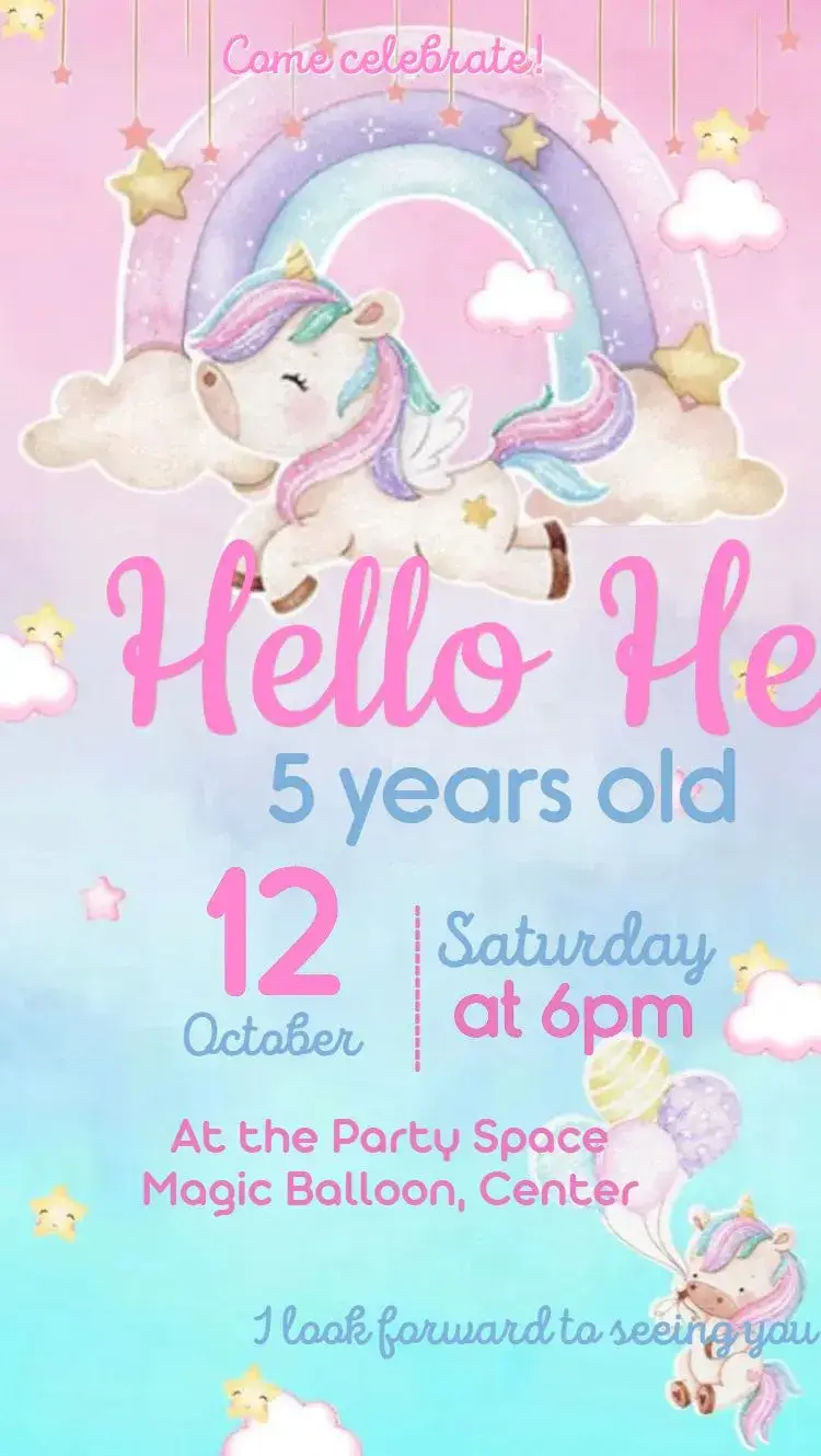 Unicorn invitation