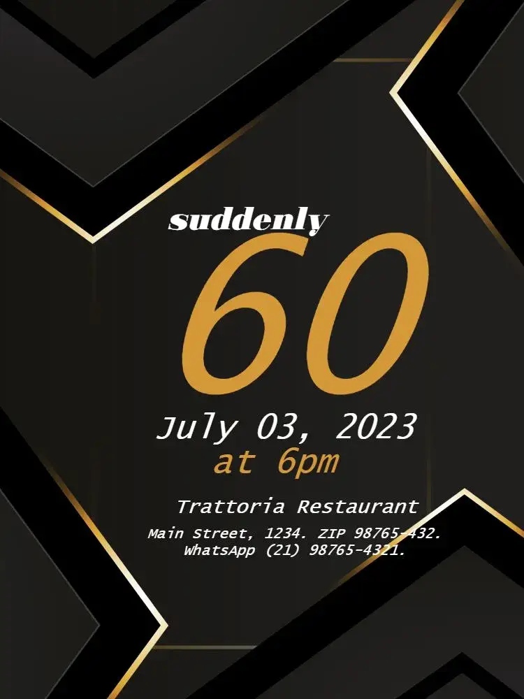 Suddenly 60 Elegant Geometric invitation