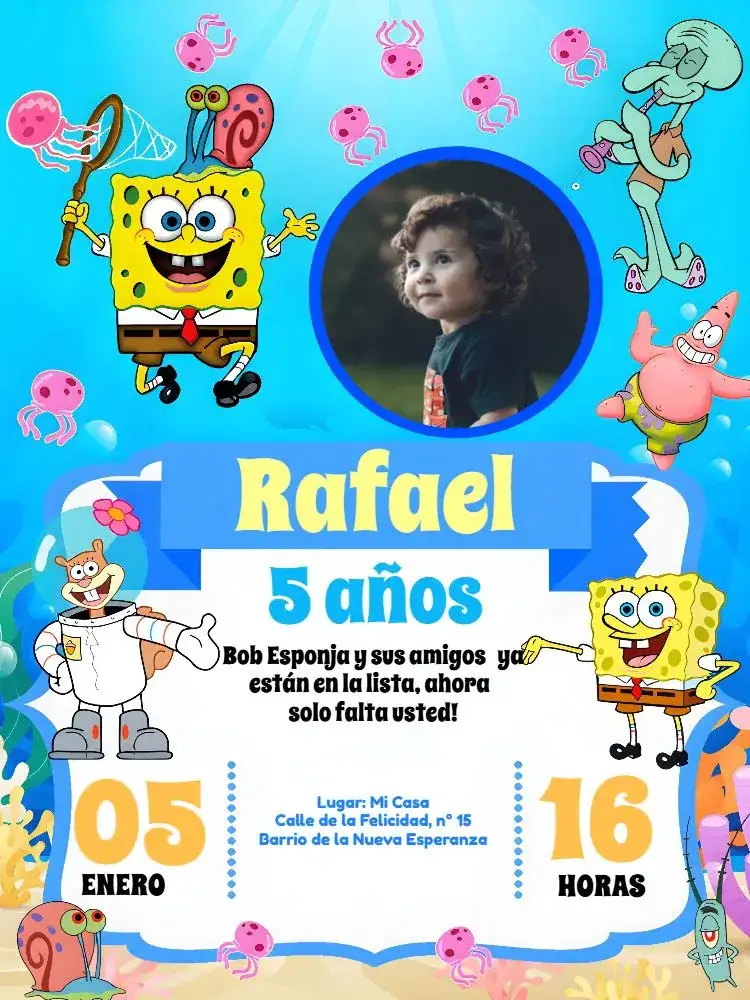 Bob Esponja Con Foto Negro