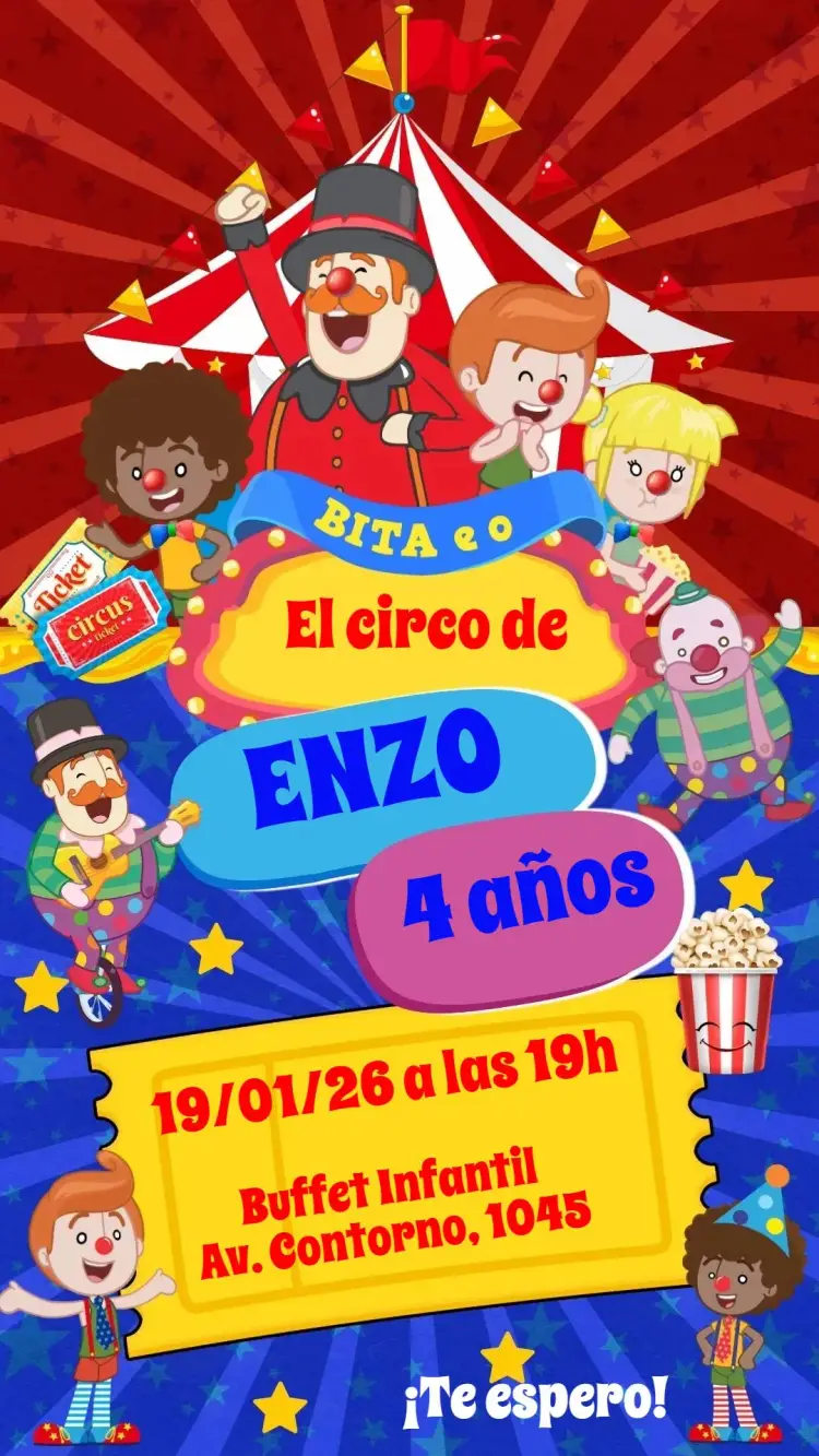 Invitación Circo del Mundo Bita