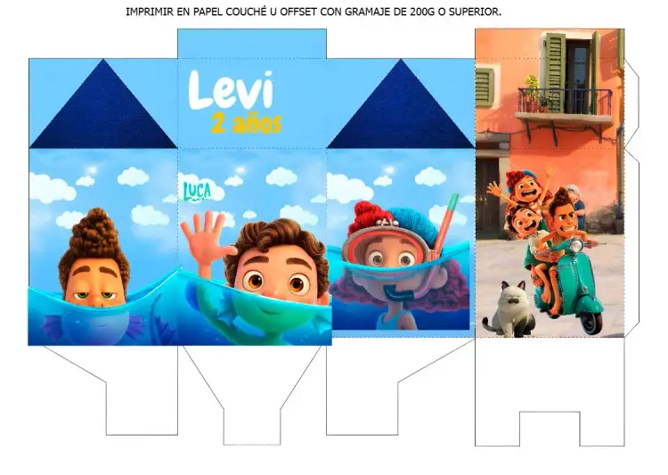 Invitación Plantilla de Caja Milk Lucca Disney
