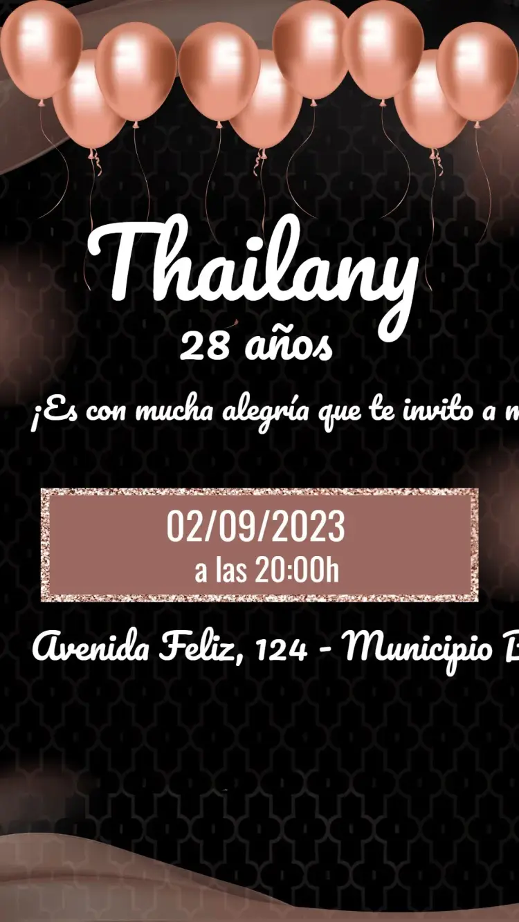 Invitación Adulto Rosé Gold Globos