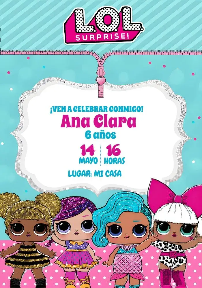 Invitación Boneca Lol Surprise Rosa