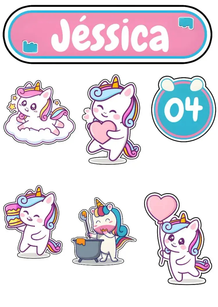Invitación Topo De Pastel Unicornio Azul – tema Topper de torta azul, rosa, fantasía, mágico, colorido, divertido