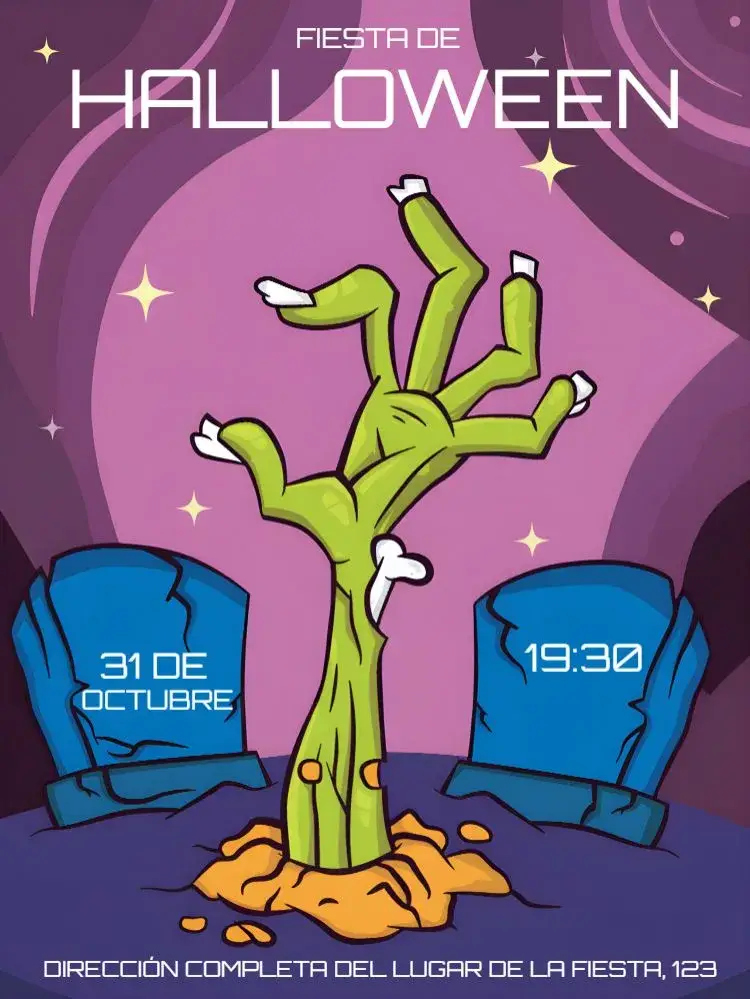 Invitación Halloween Morado
