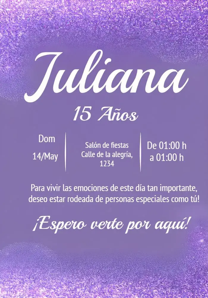 Invitación 15 Años Naranja editable y personalizable