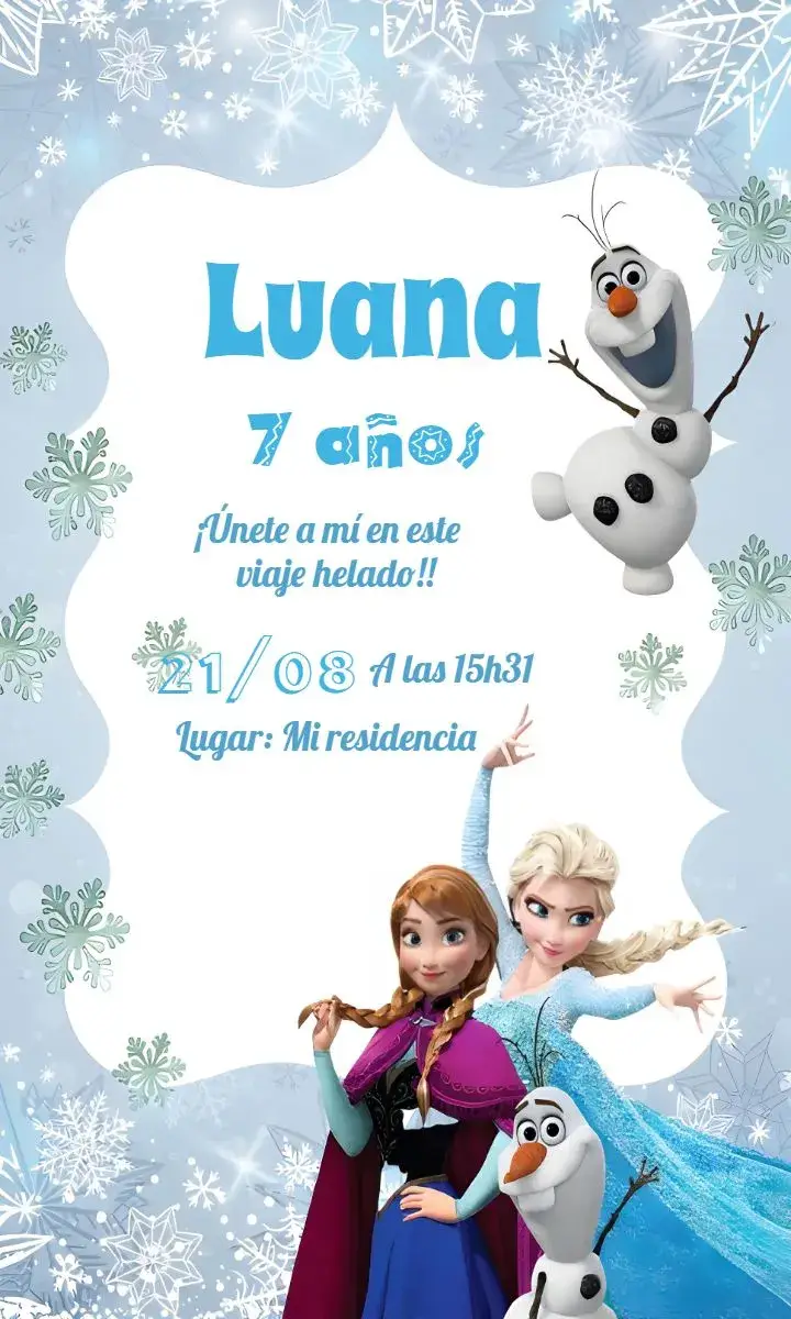 Invitación Frozen Azul
