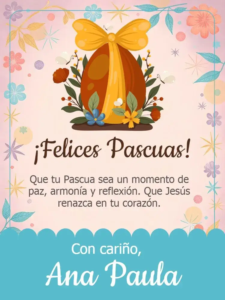 Invitación Tarjeta Feliz Pascua Felicitaciones – tema Fechas Conmemorativas floral, vibrante, colorido, moderno, primaveril, alegre