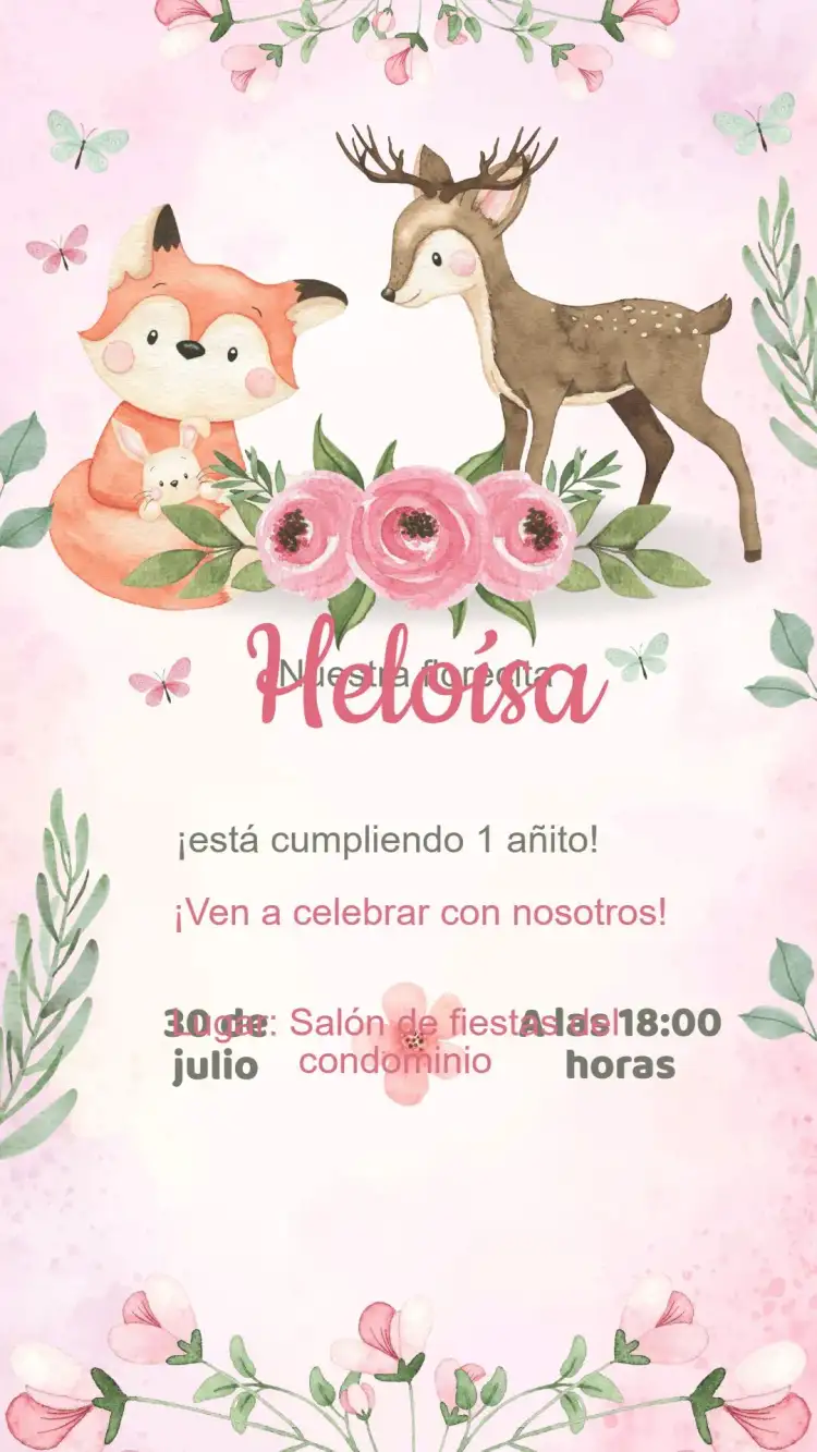 Invitación Cumpleaños Bosque Encantado