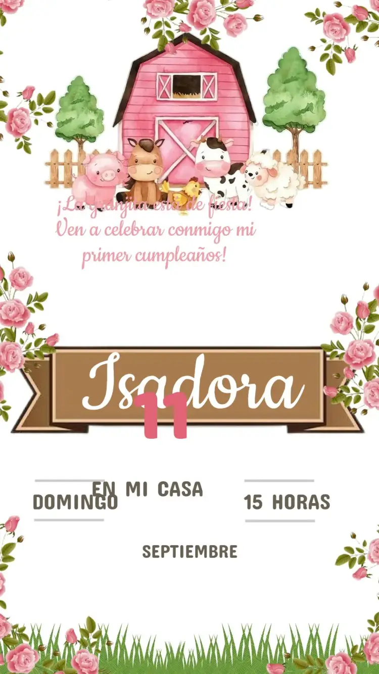 Invitación Cumpleaños Granjita