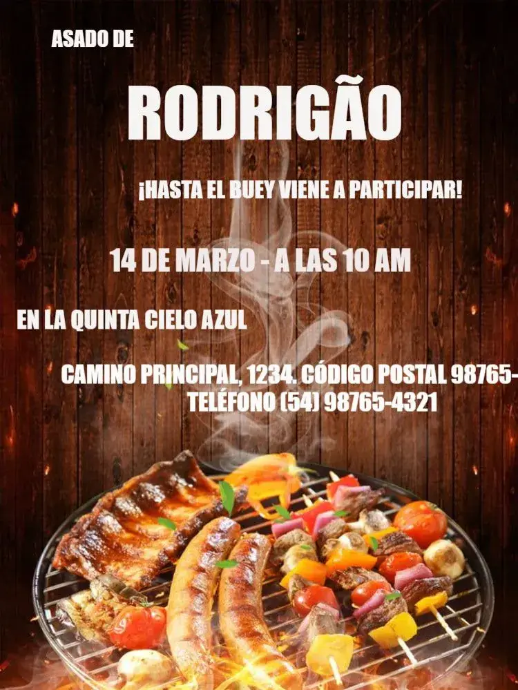 Invitación Barbacoa Con Confirmación De Asistencia Nube editable y personalizable