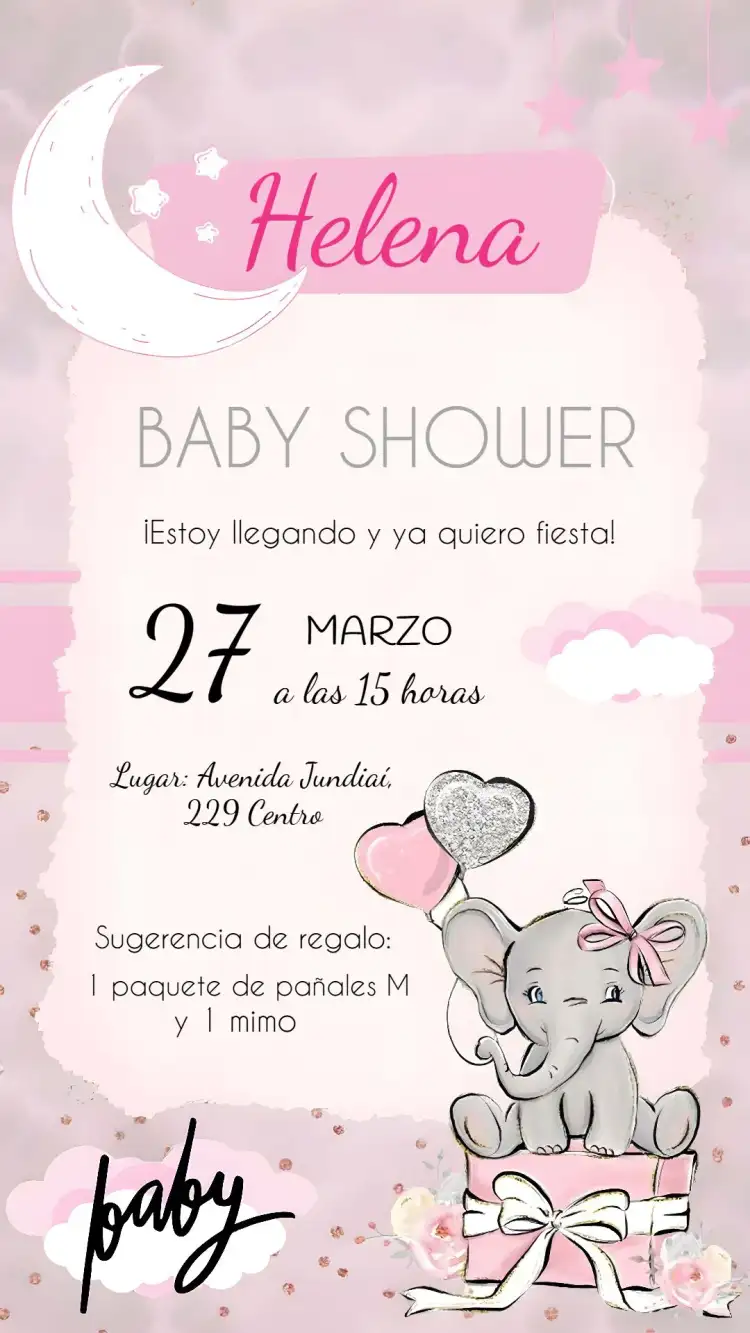 Baby Shower Elefantita Delicada