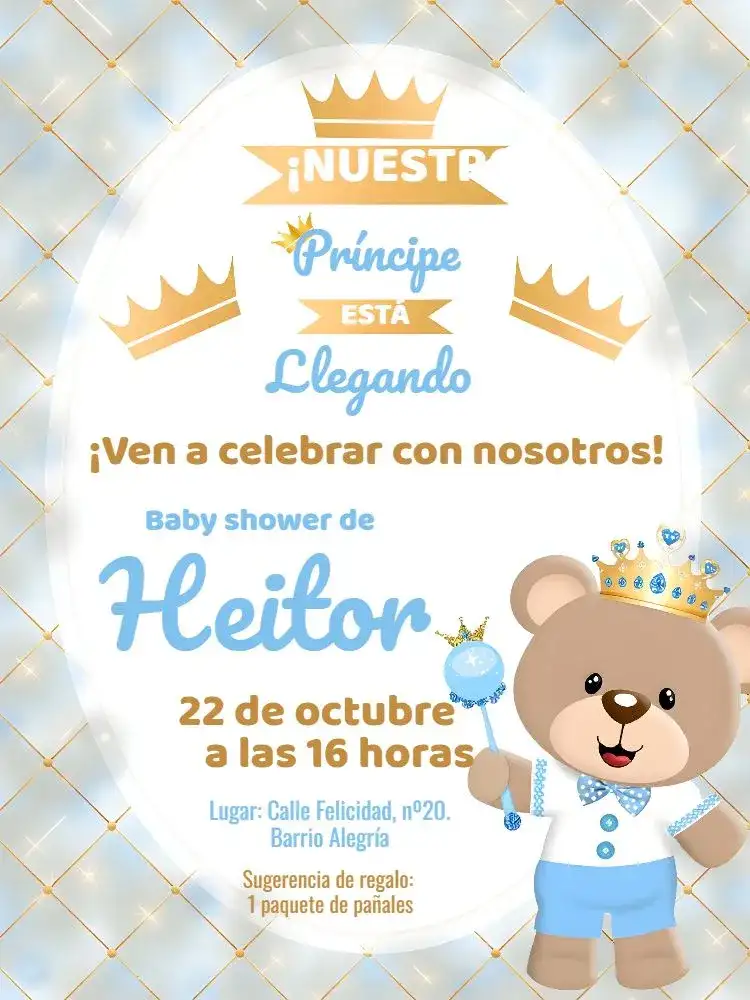 Baby Shower Príncipe Oso Bebé