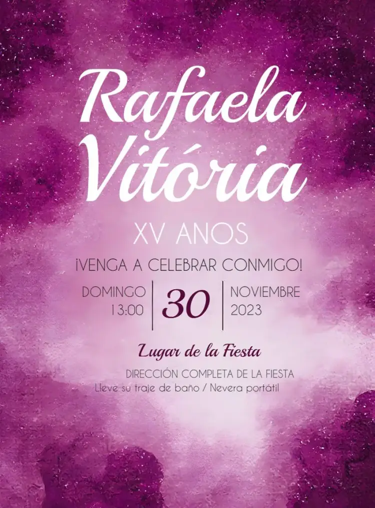 Invitación 15 Años Glitter Elegante