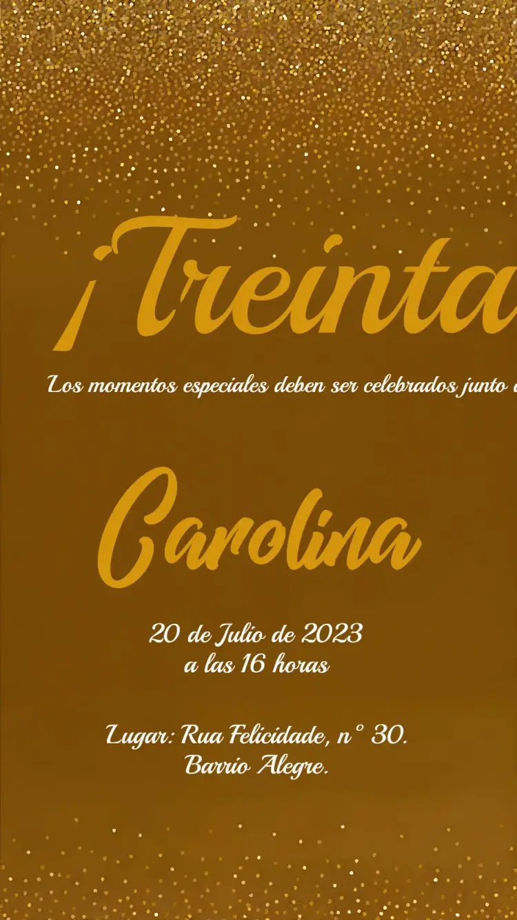 Invitación Brillo de Purpurina
