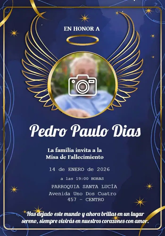 Misa De Fallecimiento Con Foto Estrella